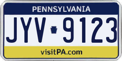 PA license plate JYV9123