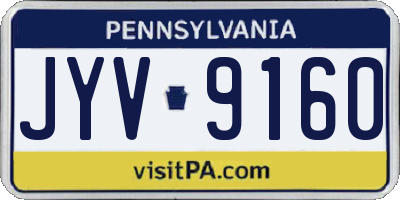PA license plate JYV9160