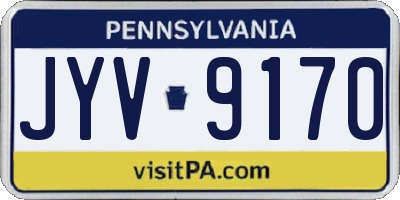 PA license plate JYV9170
