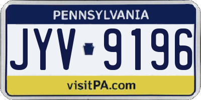 PA license plate JYV9196