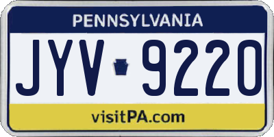 PA license plate JYV9220