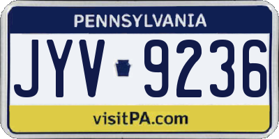 PA license plate JYV9236