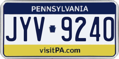 PA license plate JYV9240