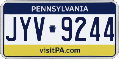 PA license plate JYV9244