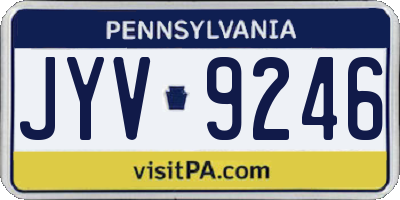 PA license plate JYV9246