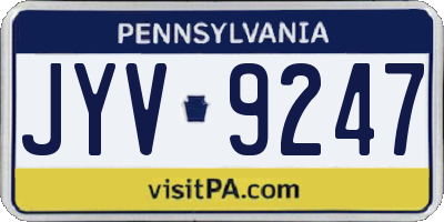 PA license plate JYV9247