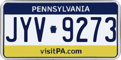 PA license plate JYV9273