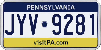 PA license plate JYV9281