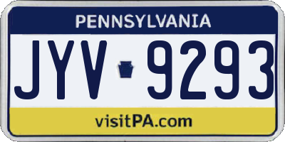 PA license plate JYV9293