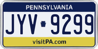 PA license plate JYV9299