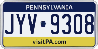 PA license plate JYV9308