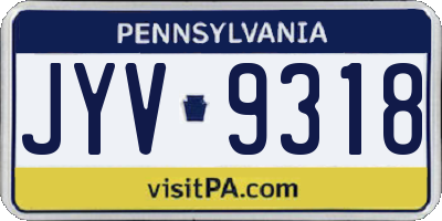 PA license plate JYV9318