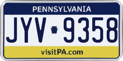 PA license plate JYV9358