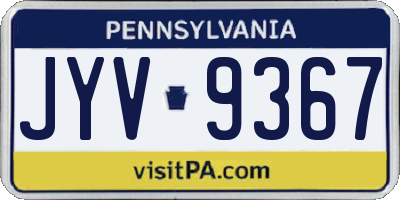 PA license plate JYV9367