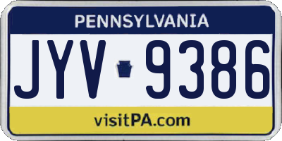 PA license plate JYV9386