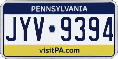 PA license plate JYV9394