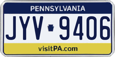 PA license plate JYV9406