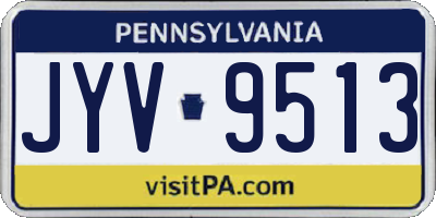 PA license plate JYV9513