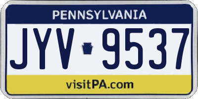 PA license plate JYV9537