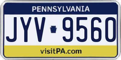 PA license plate JYV9560