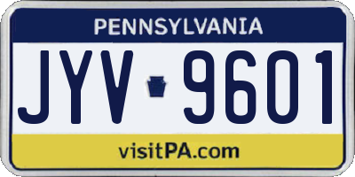 PA license plate JYV9601