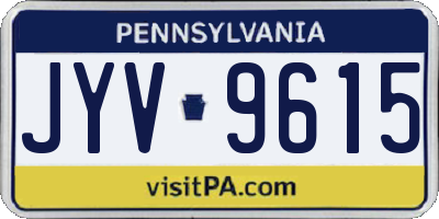 PA license plate JYV9615