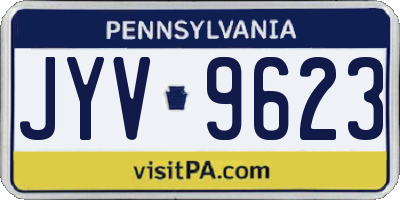PA license plate JYV9623