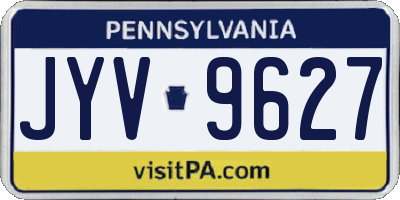 PA license plate JYV9627