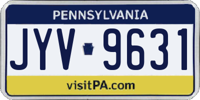 PA license plate JYV9631