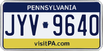 PA license plate JYV9640