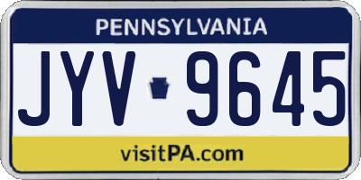 PA license plate JYV9645