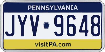 PA license plate JYV9648