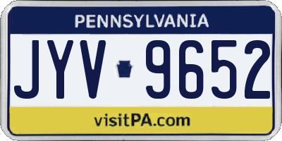PA license plate JYV9652
