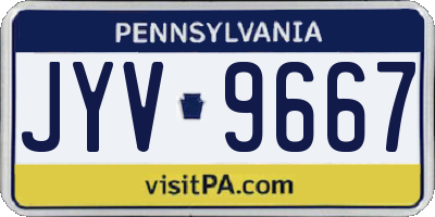 PA license plate JYV9667