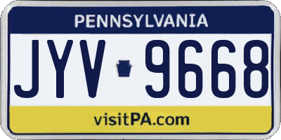 PA license plate JYV9668