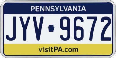 PA license plate JYV9672