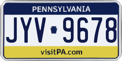 PA license plate JYV9678