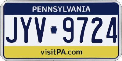 PA license plate JYV9724