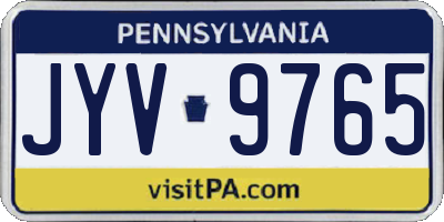 PA license plate JYV9765