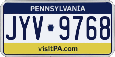 PA license plate JYV9768