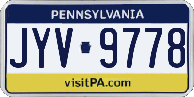 PA license plate JYV9778