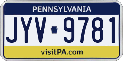 PA license plate JYV9781