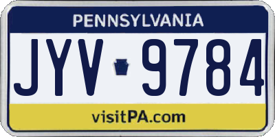 PA license plate JYV9784
