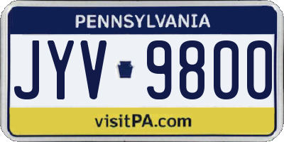 PA license plate JYV9800