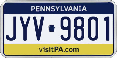 PA license plate JYV9801