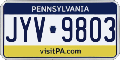 PA license plate JYV9803