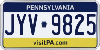 PA license plate JYV9825