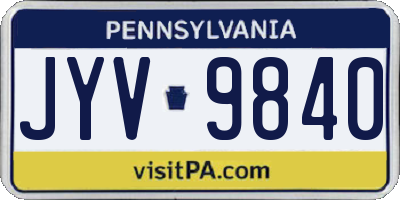 PA license plate JYV9840