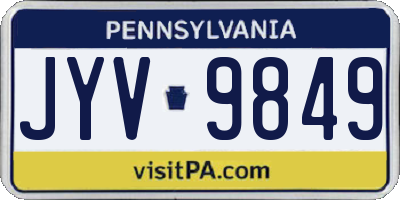 PA license plate JYV9849