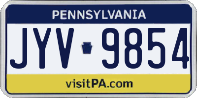 PA license plate JYV9854